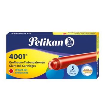 Pelikan 4001 Kırmızı Uzun Dolmakalem Kartuşu