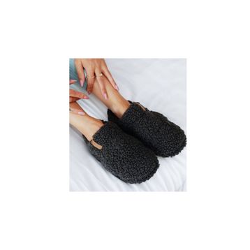 Peluche TED-KAT Gri Anthracite Teddy Women Slipper Günlük Kadın Ev Pandufu