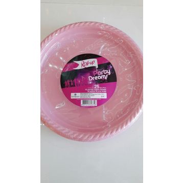 Pembe 25 Adet 22 cm Doğum Günü Parti Tabağı