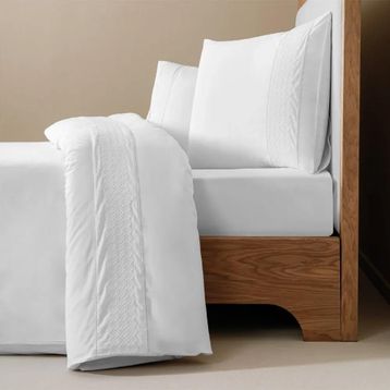 Penelope Juana Serisi 240x220 cm Beyaz Pamuk Percale Nevresim Seti