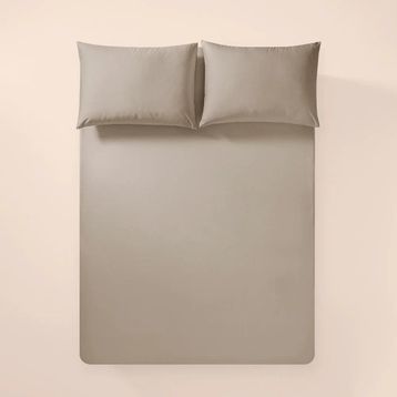 Penelope Pure Serisi 100x200 cm Taş Rengi Pamuk Percale Lastikli Çarşaf