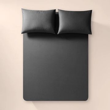 Penelope Pure Serisi 200x200 cm Antrasit Pamuk Percale Lastikli Çarşaf