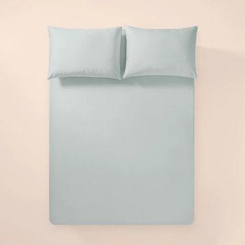 Penelope Pure Serisi 200x200 cm Mavi Pamuk Percale Lastikli Çarşaf