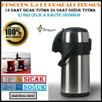 Penguen PNG1250A 5 lt Çift Katlı Çelik Termos