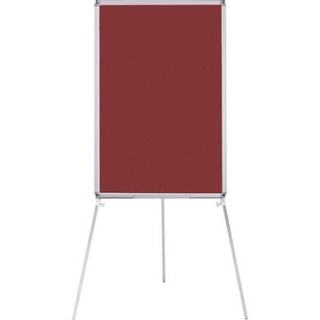 Penguen Teleskopik Ayaklı Bordo Kumaşlı 60x90 cm Pano