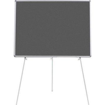 Penguen Teleskopik Ayaklı Gri Kumaşlı 90x120 cm Pano