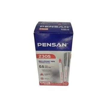 Pensan 2305 Üçgen Kırmızı 0.5 mm 50'li Tükenmez Kalem