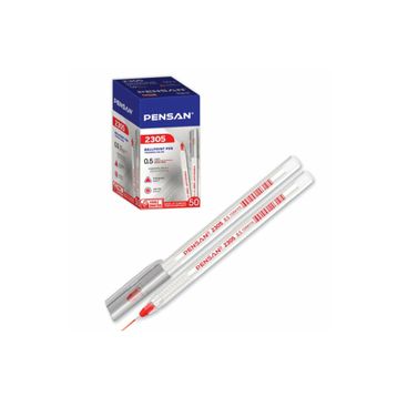 Pensan 2305 Üçgen Kırmızı 0.5 mm 50'li Tükenmez Kalem