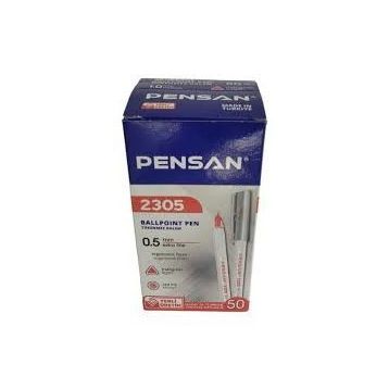 Pensan 2305 Üçgen Kırmızı 0.5 mm 50'li Tükenmez Kalem