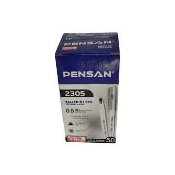 Pensan 2305 Üçgen Siyah 0.5 mm 50'li Tükenmez Kalem