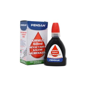 Pensan 60 ml Kırmızı Beyaz Tahta Kalemi Mürekkebi
