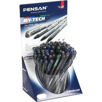 Pensan MY-Tech 0.7 mm İğne Uç 8 Renk 60'li Stand Tükenmez Kalem