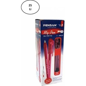 Pensan PE02210TKKI Kırmızı 25li Tükenmez Kalem