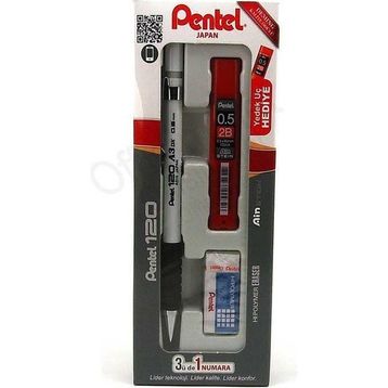 Pentel 120 A3 Dx 0.5 mm 3'lü Versatil Kalem Set