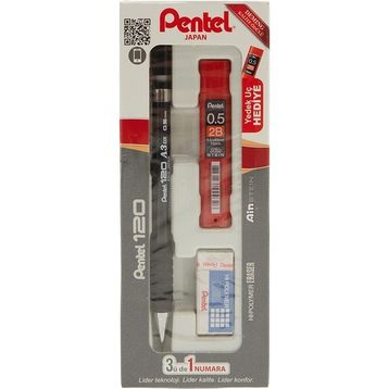Pentel 120 A3 Dx 0.5 mm 3'lü Versatil Kalem Set