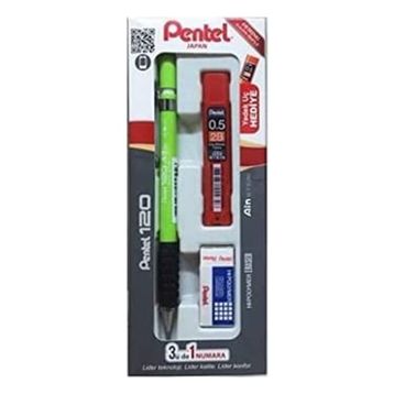 Pentel 120 A3 Dx 0.5 mm 3'lü Versatil Kalem Set