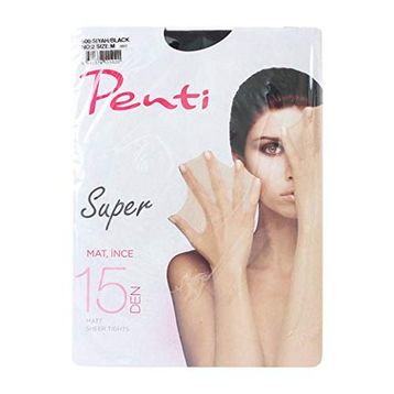 Penti Süper 15 Den Siyah No:2 İnce Külotlu Çorap