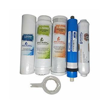 Pera Water Açık Kasa Su Arıtma Cihazlarına Uygun Global Water Solutions 75 Gpd Mebranlı 5'li Filtre Seti ve Açma Anahtarı