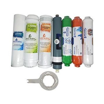 Pera Water Açık Kasa Su Arıtma Cihazlarına Uygun Platinium 80 Gpd Mebranlı 7'li Alkali Mineral Filtre Seti ve Açma Anahtarı
