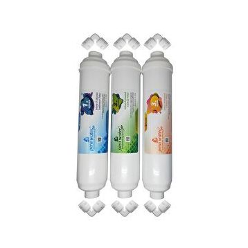 Pera Water Kapalı Kasa Su Arıtma Cihazlarına Uygun İnline 3'lü Ön Filtre Seti ve Bağlantı Dirseği