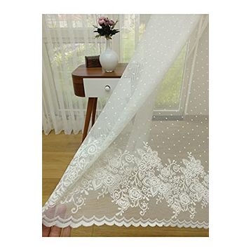 Perde Alemi Etek Ucu Desenli Dantel Seyrek Pile 1-2 350x250 cm Tül Perde