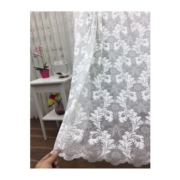 Perde Alemi Floş Örme Dantel Sık Pile 1-3 450x260 cm Tül Perde