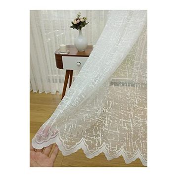 Perde Alemi Keten Görünümlü Özel Örme Dokulu Seyrek Pile 1-2 300x260 cm Tül Perde