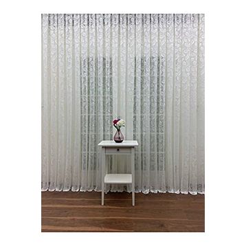 Perde Alemi Yaprak Desen Fransız Dantel Seyrek Pile 1-2 300x260 cm Tül Perde