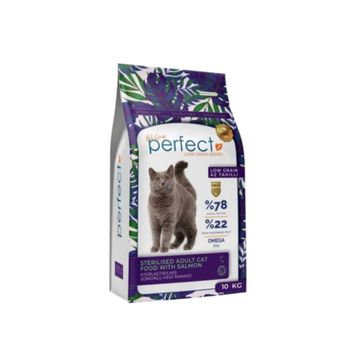 Perfect Kısırlaştırılmış Az Tahıllı Somonlu 10 kg Kuru Kedi Maması