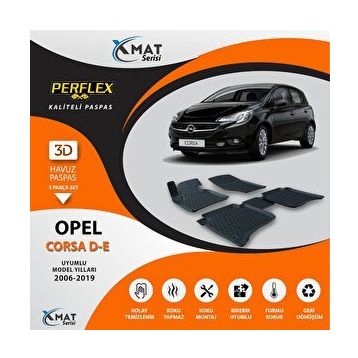 Perflex 3D Havuzlu X-Mat Corsa D - E 2006-2019 Paspas