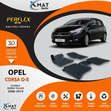 Perflex 3D Havuzlu X-Mat Corsa D - E 2006-2019 Paspas