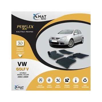 Perflex 3D Havuzlu X-Mat Golf 5 2003-2009 Paspas