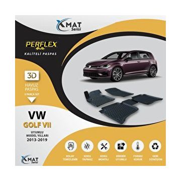 Perflex 3D Havuzlu X-Mat Golf 7 2013-2019 Paspas