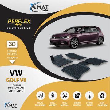 Perflex 3D Havuzlu X-Mat Golf 7 2013-2019 Paspas
