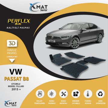 Perflex 3D Havuzlu X-Mat Passat B8 2015+ Paspas