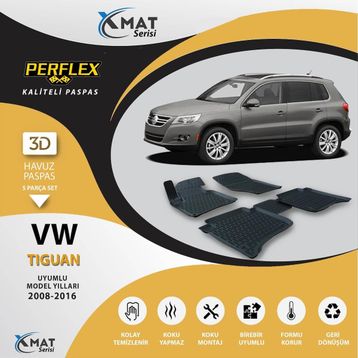 Perflex 3D Havuzlu X-Mat Tıguan 2008-2016 Paspas