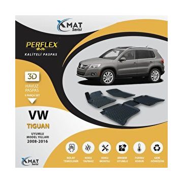 Perflex 3D Havuzlu X-Mat Tıguan 2008-2016 Paspas