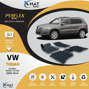 Perflex 3D Havuzlu X-Mat Tıguan 2008-2016 Paspas