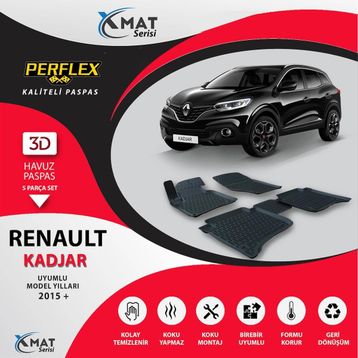 Perflex X-Mat Kadjar 2015+ Siyah 3D Havuzlu Paspas