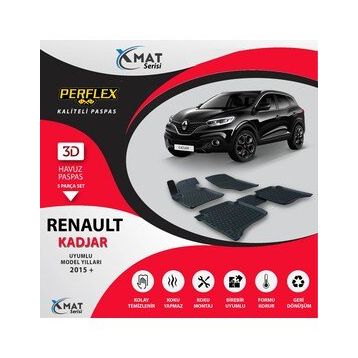 Perflex X-Mat Kadjar 2015+ Siyah 3D Havuzlu Paspas