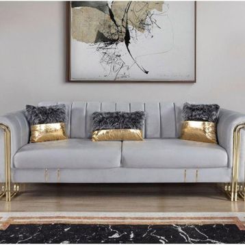 Perla Sofa Vales Açık Gri Yataklı Üçlü Koltuk