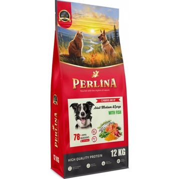 Perlina Balıklı 12 KG Yetişkin Orta ve Büyük Irk Köpek Maması
