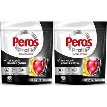 Peros Pratik Matik 100 Adet Siyahlar Çamaşır Deterjanı Kapsülü Tableti