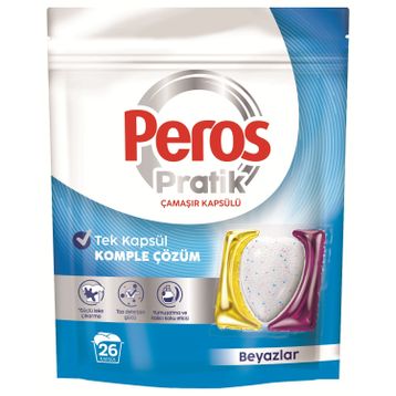 Peros Pratik Matik 26 Adet Beyazlar Çamaşır Deterjanı Kapsülü Tableti