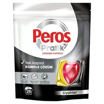 Peros Pratik Matik 26 Adet Siyahlar Çamaşır Deterjanı Kapsülü Tableti