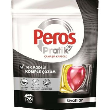 Peros Pratik Matik 26 Adet Siyahlar Çamaşır Deterjanı Kapsülü Tableti