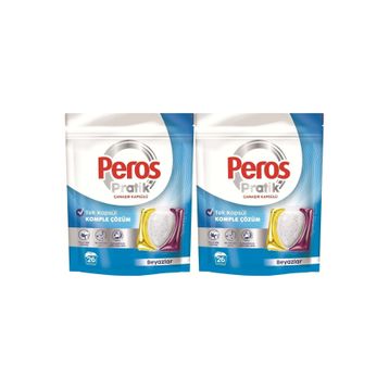 Peros Pratik Matik 52 Adet 2x26 Beyazlar Çamaşır Deterjanı Kapsülü Tableti