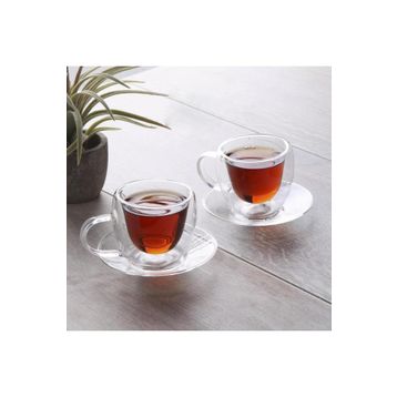 Perotti 10648 Cam Çift Cidarlı 2'li Türk Kahvesi Fincan Takımı