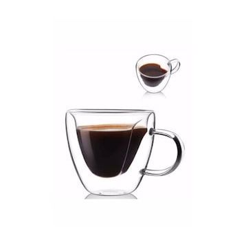 Perotti 12465 Beyaz Kalpli Çift Çidarlı 175 ml Cam Kupa