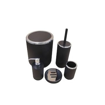 Perotti 13166 Siyah Lisbone Silver 5 Parça Banyo Takımı